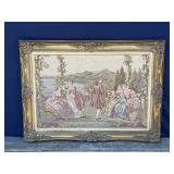 Vintage framed needlepoint tapestry