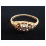 14k gold and diamond ring