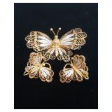800 silver and enamel butterfly brooch and