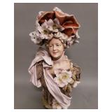 Royal Dux Art Nouveau style porcelain bust