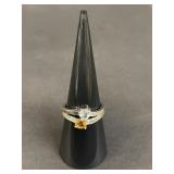 Sterling silver and cubic zirconia ring