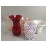 Group of vintage glass vases