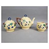 Tiffany & Co. Majolica tea pot, covered sugar