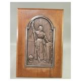 Antique signed G. Faraoni silver plate on copper
