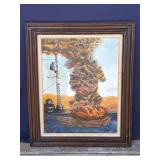 Framed Helga Schweininger signed oil painting