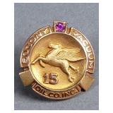 10k gold and ruby pin