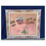 Framed Helga Schweininger signed oil painting
