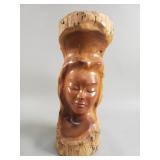 Mid-century milo wood statue by Paul of Hawaii