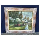 Framed Helga Schweininger signed oil painting
