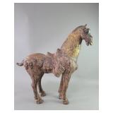 Chinese Tang Dynasty style iron and terracotta