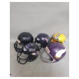 Five NFL replica helmets,Green Bay Packers,