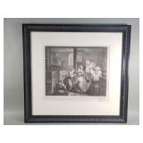 William Hogarth engraving under glass