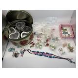 Christmas tin of metal  jewelry boxes,