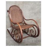 Micheal Thonet-style bentwood and cane rocking