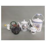Group of porcelain and ceramic teapots