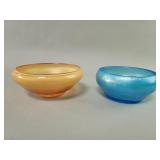 Pair of carnival glass bowls