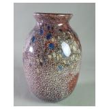 Hand blown studio art glass vase