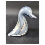 Signed Abelman art glass duck figure