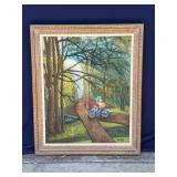 Framed Helga Schweininger signed oil painting