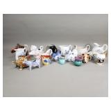 Group of vintage porcelain and ceramic creamers
