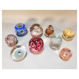 Group 9 of art glass paperweights