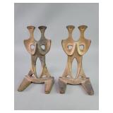 Mid century Japanese cast iron bookends