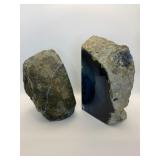 Pair of blue geodes