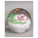 Signed Abelman art glass paperweight