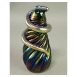 Signed Abelman 1990 iridescent studio art glass