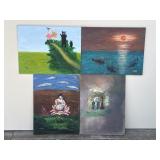 Lot of 4 Helga Schweininger signed oil painting