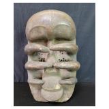 Vintage African carved wood ceremonial mask