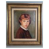 Impressionist-style oil on canvas portrait
