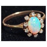 14k gold, opal women