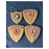 Lot of 4 vintage 5th Marine Division award plaques