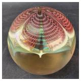 Vintage signed Abelman art glass paperweight