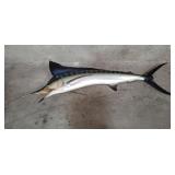Life-size fiberglass marlin