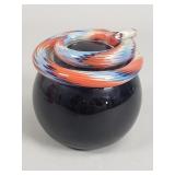 Signed Abelman art glass paperweight
