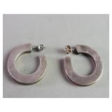 Vintage silver and brass hoop earrings