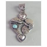Sterling silver (Mexico) hand hammered broken