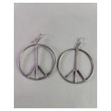 Sterling silver (Mexico) peace sign dangle/drop