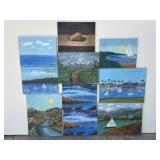Lot of 10 Helga Schweininger signed oil painting