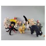 Group of vintage assorted stuffed and wind-up