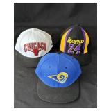 Lot of 3 sport snapback hats