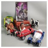 Group of vintage,  toys, hand puppet, model