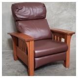 Stickley Arts & Crafts oak and leather Morris