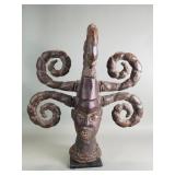Vintage African leather-bound tribal sculpture