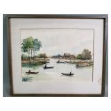 Signed YA watercolor landscape painting