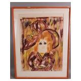 Signed Francois Paris mixed media painting
