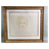 Signed Boris Smirnoff colored pencil and graphite