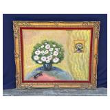Framed Helga Schweininger signed oil painting